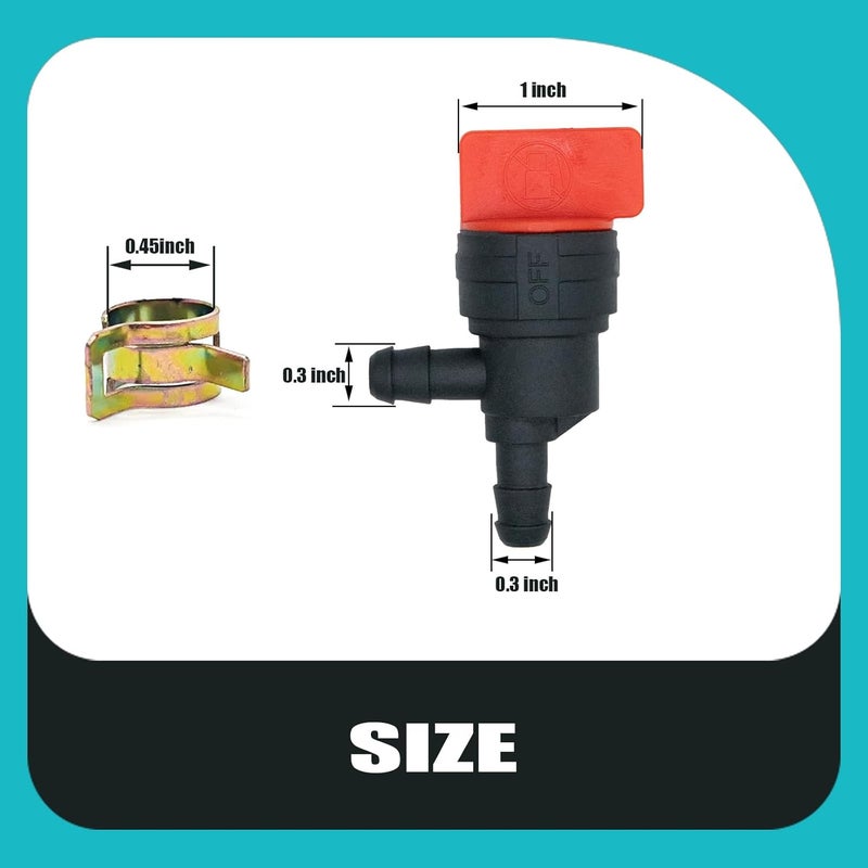 Bopurtotly 698181 494539 697944 1/4" 90 Degree Fuel Shut Off Valve with clamp Compatible with Briggs & Stratton Tecumseh Mower Generator - Image 2